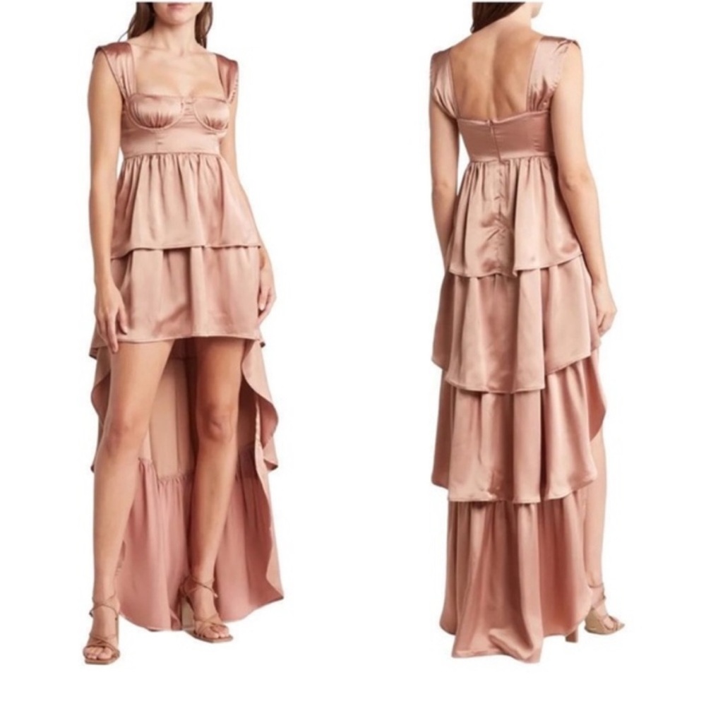 WEWOREWHAT Satin High-Low Satin Dress